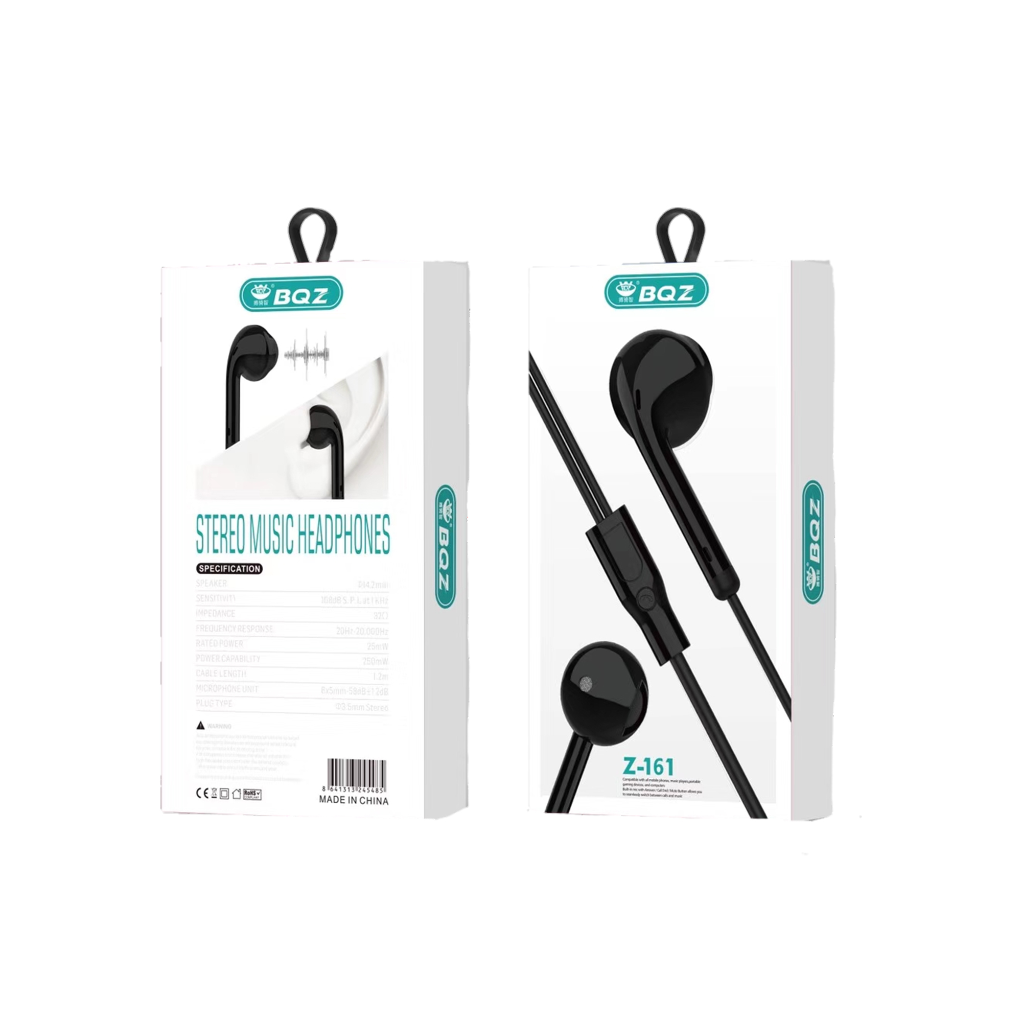 BQZ Z-161 Stereo 3.5mm Wired Handfree Earphone Headset - Image 4
