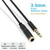 3.5mm 2m Male to Female 4-pole Extension Stereo Audio Cable Adapter Compatible for Tablet Speaker Headset Smartphones camera